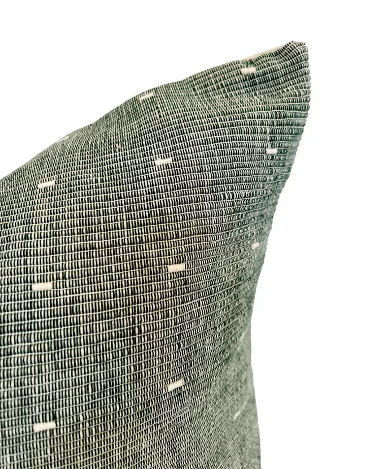 ROSEMARY | Green Stitched Stripe and Dot, Designer Pillow, Pillow Cover, Throw Pillow, Transition... | Etsy (US)