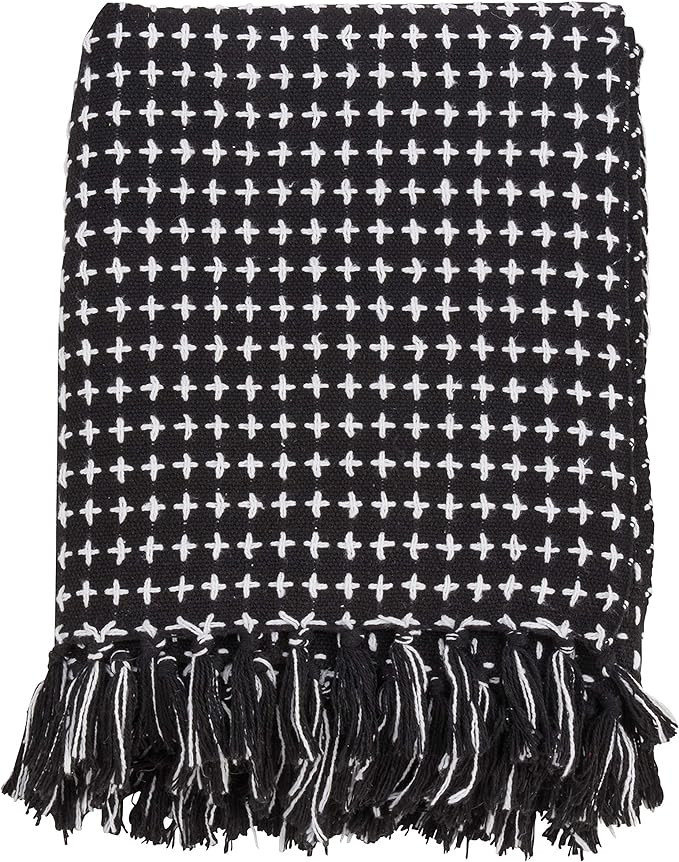 SARO LIFESTYLE Cross Stitch Design Throw | Amazon (US)