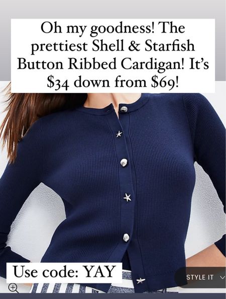 This is the cutest cardigan. Check out the shells and starfish as buttons. 

#LTKFindsUnder50 #LTKStyleTip