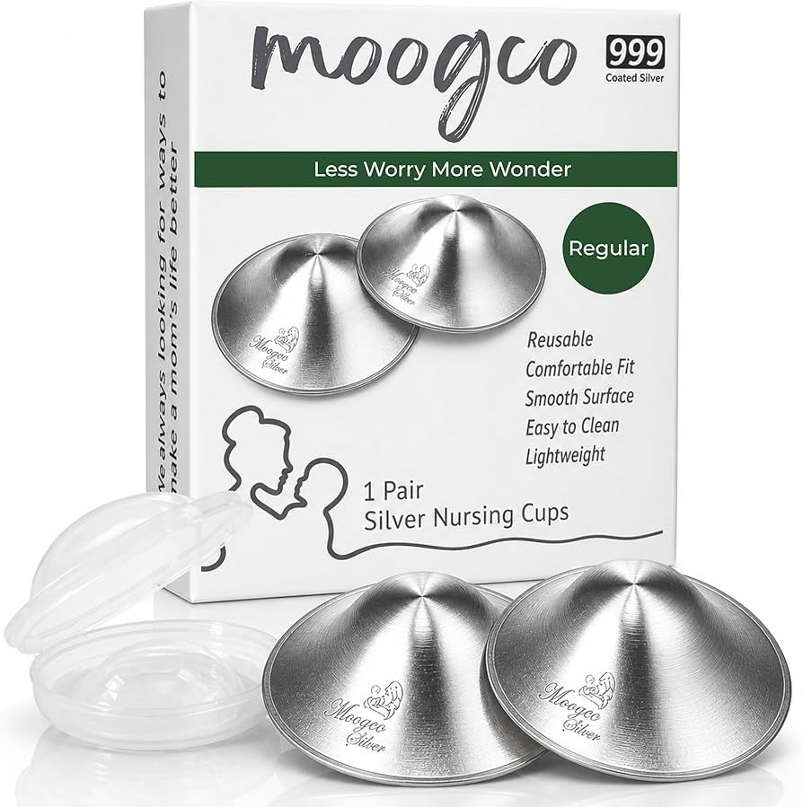 MOOGCO The Original Silver Nursing Cups - Nipple Shields for Breastfeeding Newborn - Breastfeedin... | Amazon (US)