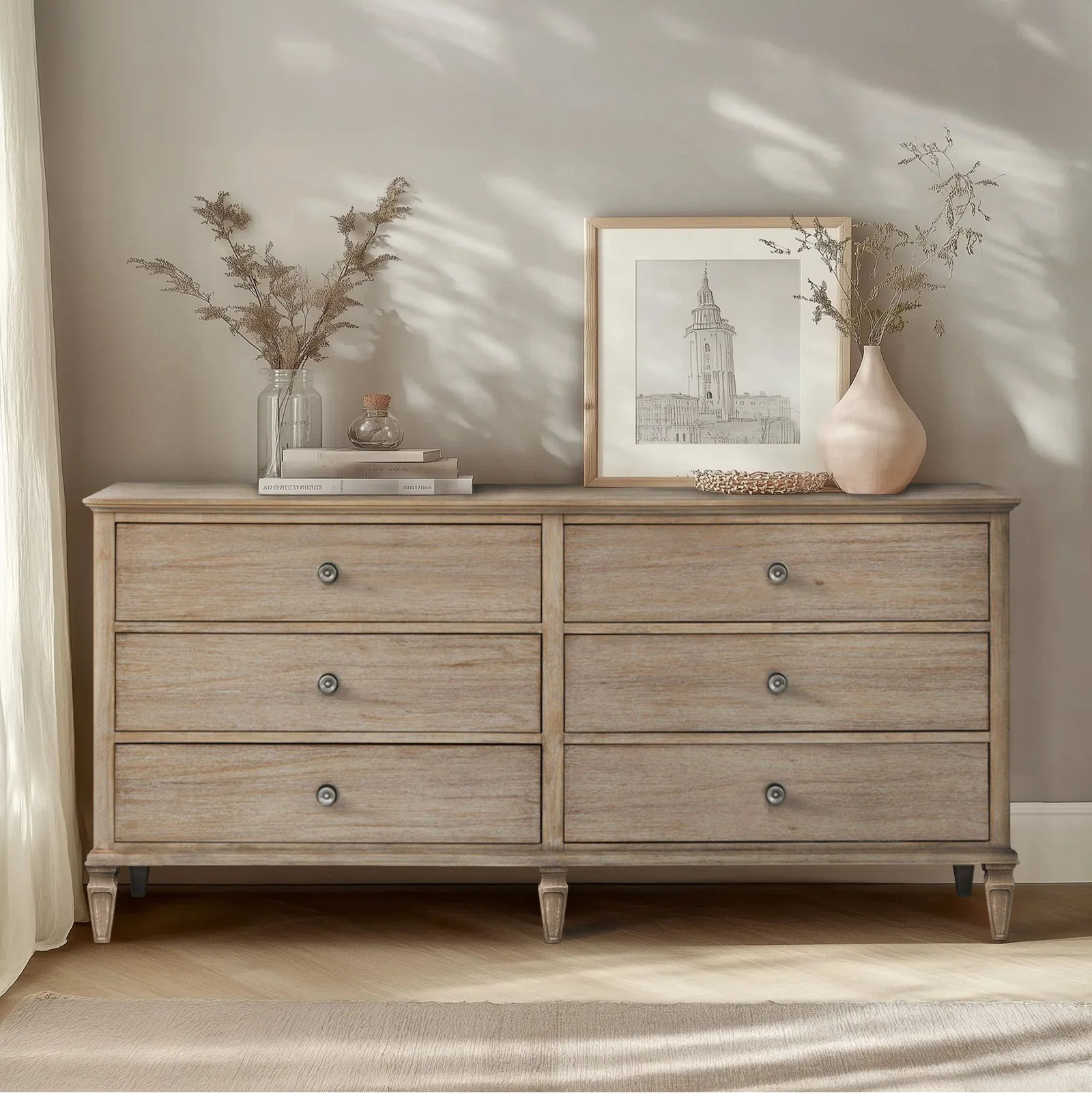 Victoria 6-Drawer Double Wide Wood Dresser | Wayfair North America