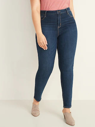 High-Waisted Dark-Wash Rockstar Super Skinny Jeans for Women | Old Navy (US)