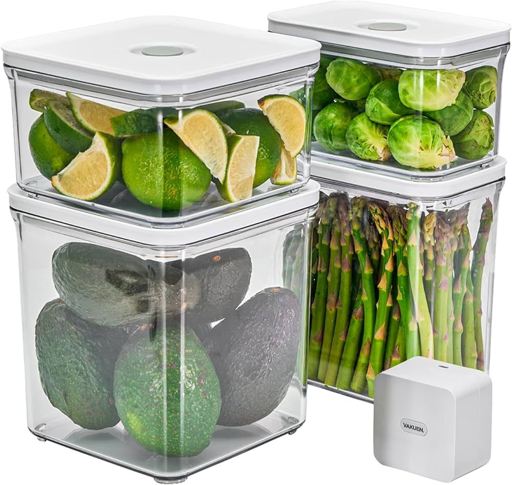 Premium Airtight Food Storage Containers & Vacuum Sealer Machine Starter Set, 4-piece Container w... | Amazon (US)