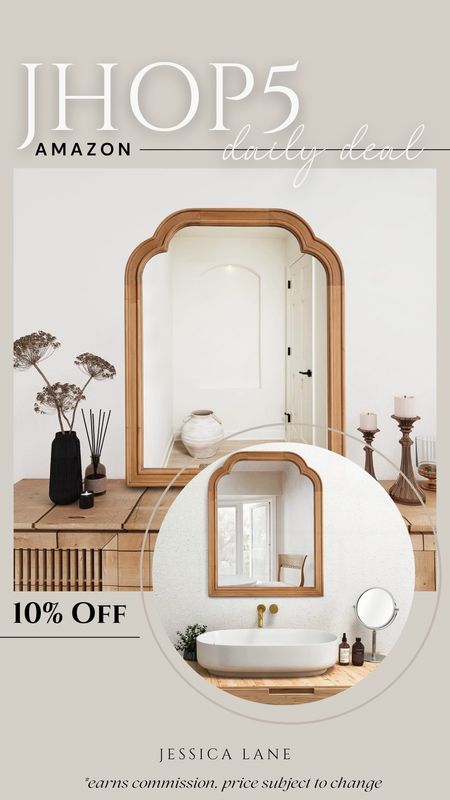 Amazon Daily Deal, save 10% on this wood framed wall mirror.Mirror, framed mirror, wall decor, arched mirror, home accents, home decor

#LTKhome #LTKsalealert #LTKstyletip
