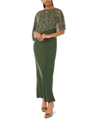 Msk Women's Boat-Neck Embellished-Cape Jersey-Knit Gown - Jbs Navy | Macy's