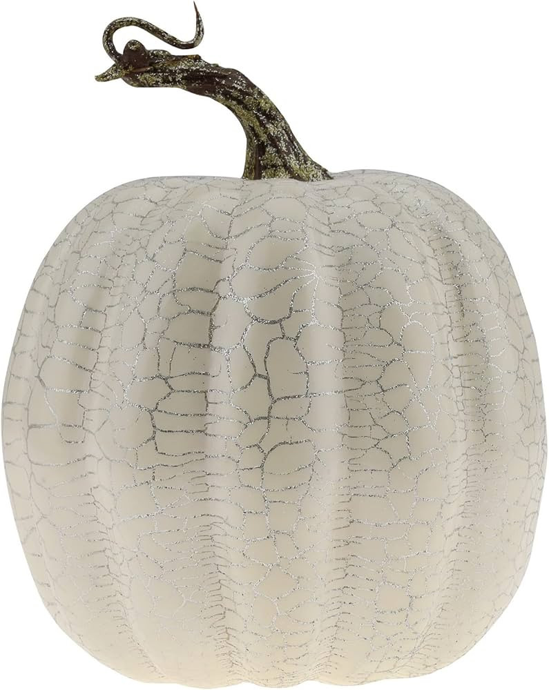 Gresorth 5.5 inch Large White Halloween Pumpkin Decoration Fake Sliver Cracked Pumpkins Artificia... | Amazon (US)