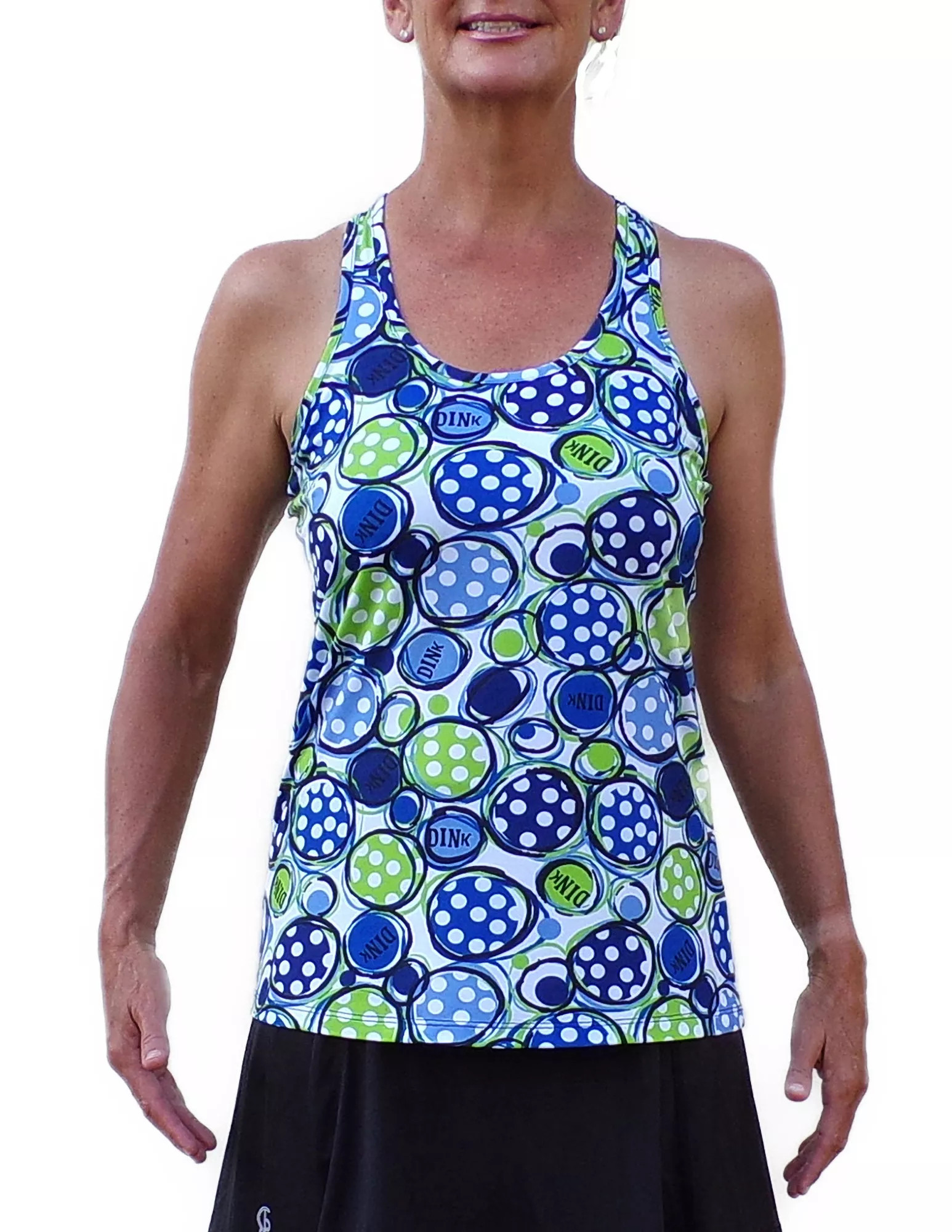 Pickleball Bella Women's Bella Dink 1 Racerback Tank Top, Medium, Green/Blue - Holiday | Golf Galaxy