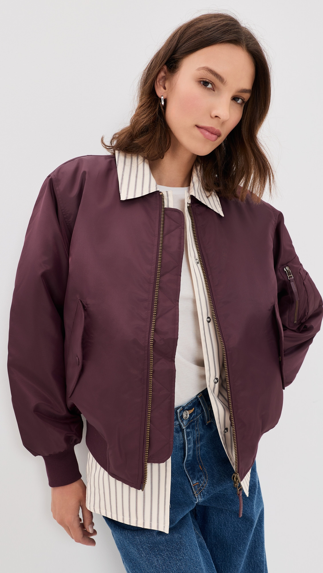 ANINE BING Leon Bomber Jacket Fig L | Shopbop