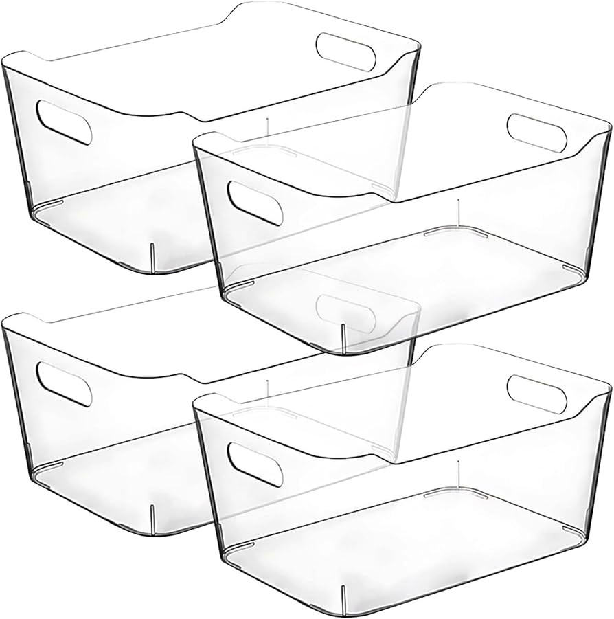 Clear Plastic Storage Bins for Kitchen Organization or Pantry Organizers and Storage, Freezer Fri... | Amazon (US)