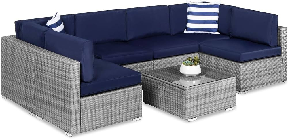 Best Choice Products 7-Piece Modular Outdoor Sectional Wicker Patio Conversation Set w/ 2 Pillows... | Amazon (US)