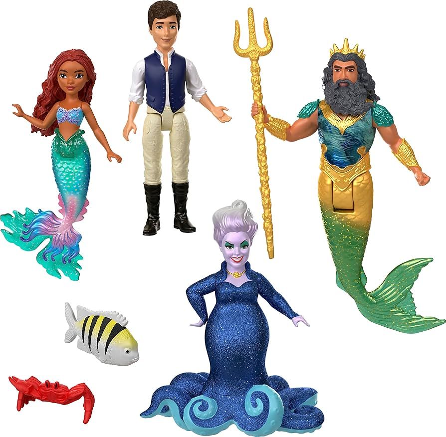 Disney The Little Mermaid Ariel's Adventures Story Set with 4 Small Dolls and Accessories, Toys I... | Amazon (US)