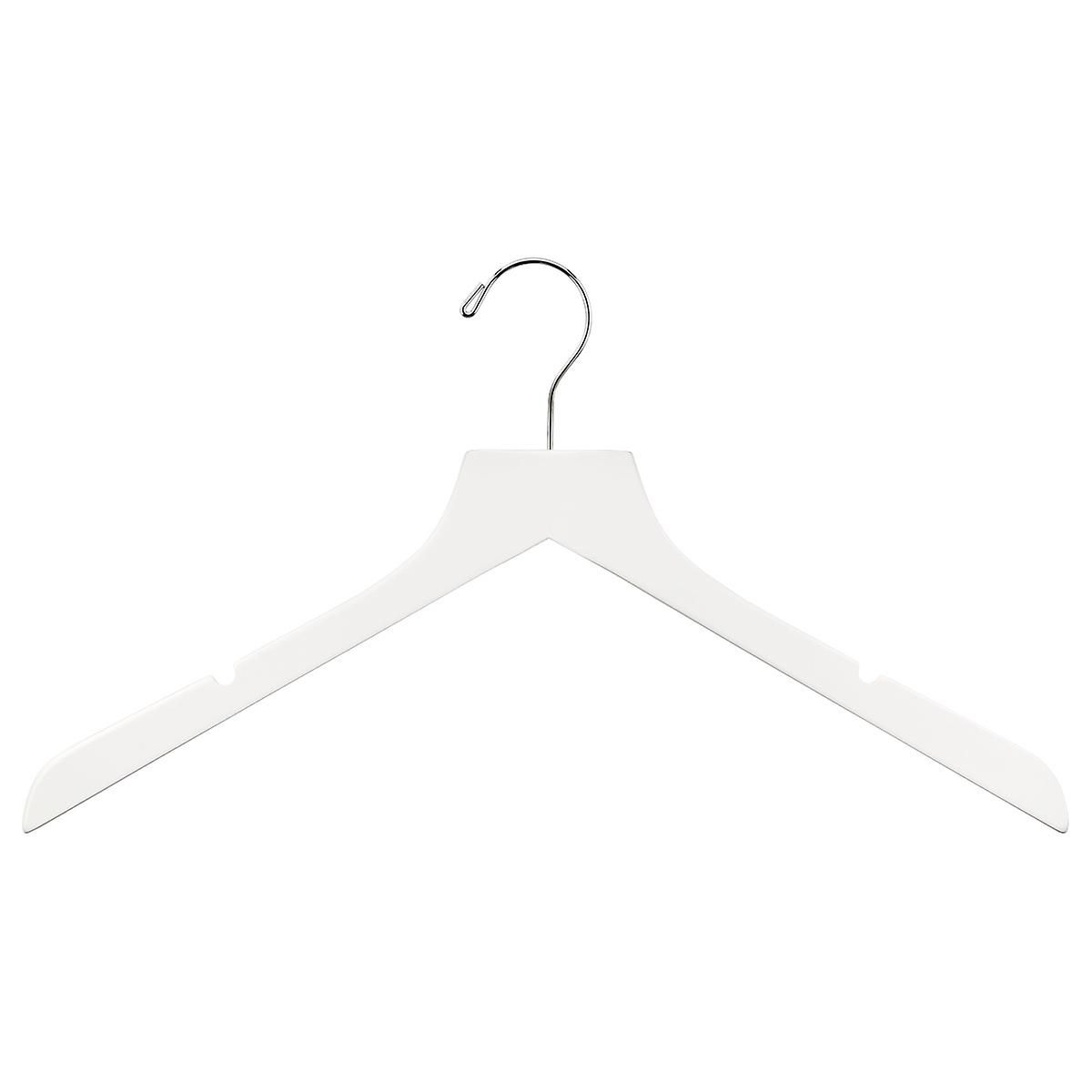 Case of 120 Slim Wooden Shirt Hanger w/ Notches White | The Container Store