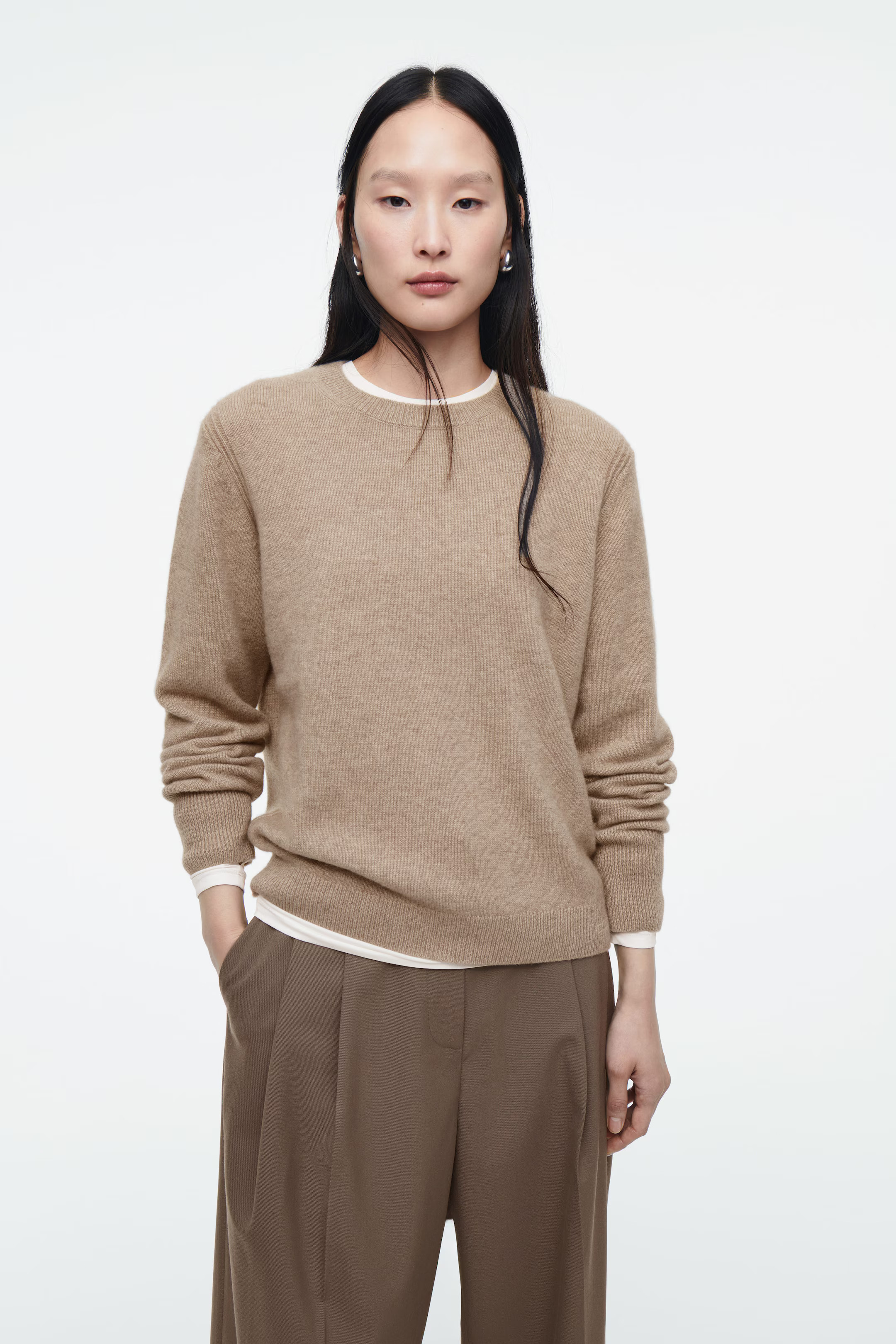 PURE CASHMERE JUMPER - BEIGE / UNDYED | COS (EU)