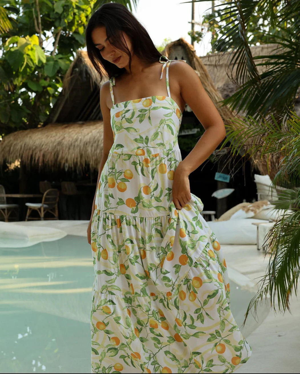 The Valencia - Resort Dress by Kenny Flowers | Orange Print Maxi Dress | Kenny Flowers