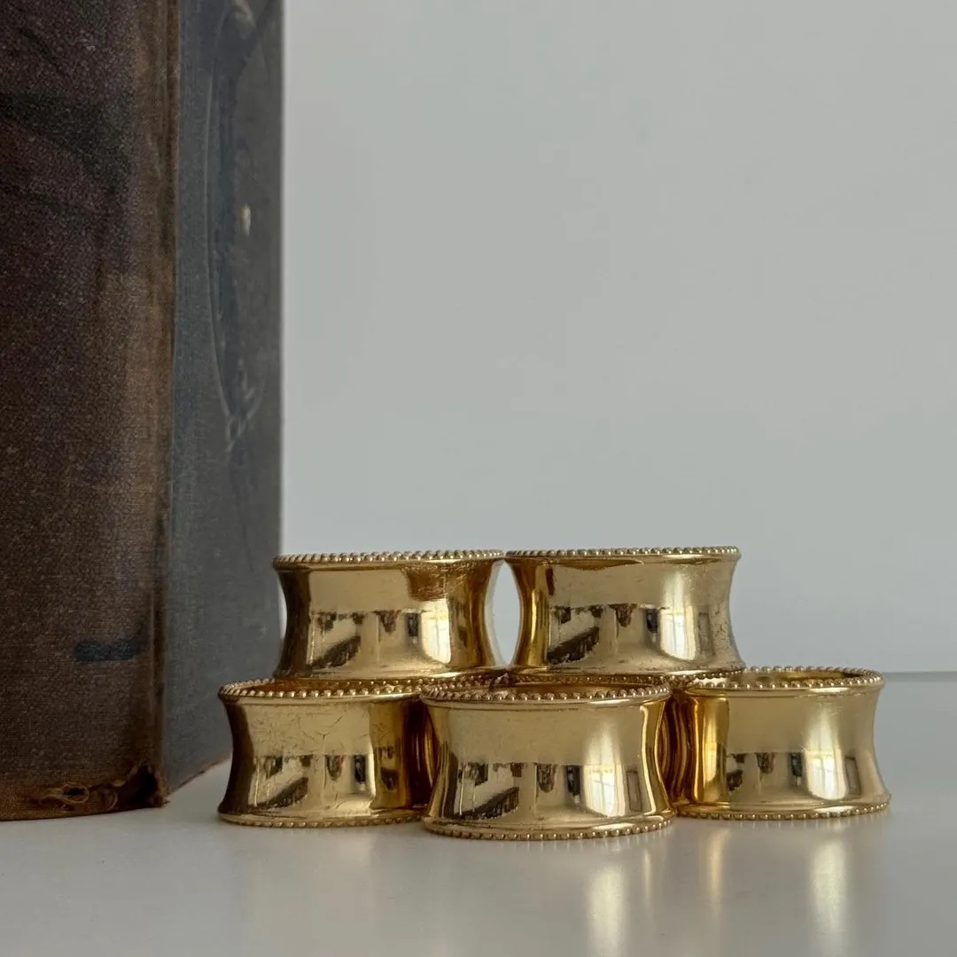 Vintage Brass Set of 6 Napkin Rings, Vintage Table Styling, Home Decor, Antique Brass - Etsy | Etsy (US)