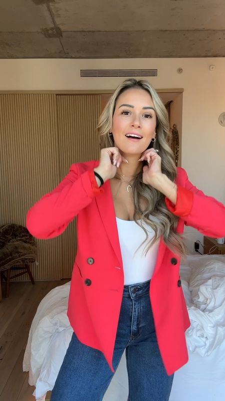 Shop my look today! Love how comfy yet put together I was! The shoes were so nice to walk in & the blazer was the perfect material to be too hot in 🫶🏼 
Can we really just talk about how these jeans have so much stretch, yet suck you in at the same time!! LOVE THEM 

Lulus code: TONYA20 (first time purchases) 

Blazer, jeans, tanks, flats & more 

#LTKfindsunder100 #LTKstyletip #LTKmidsize