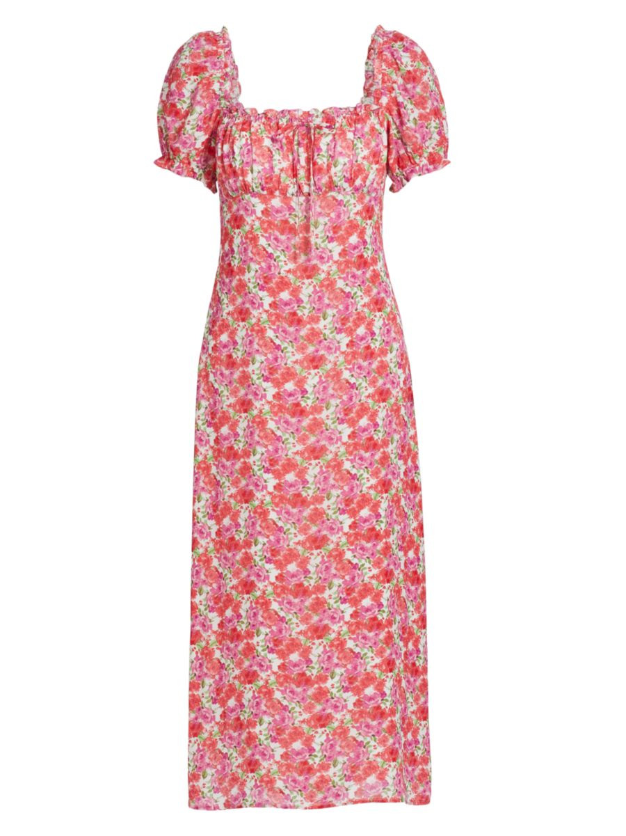 Felicity Floral Squareneck Midi-Dress | Saks Fifth Avenue