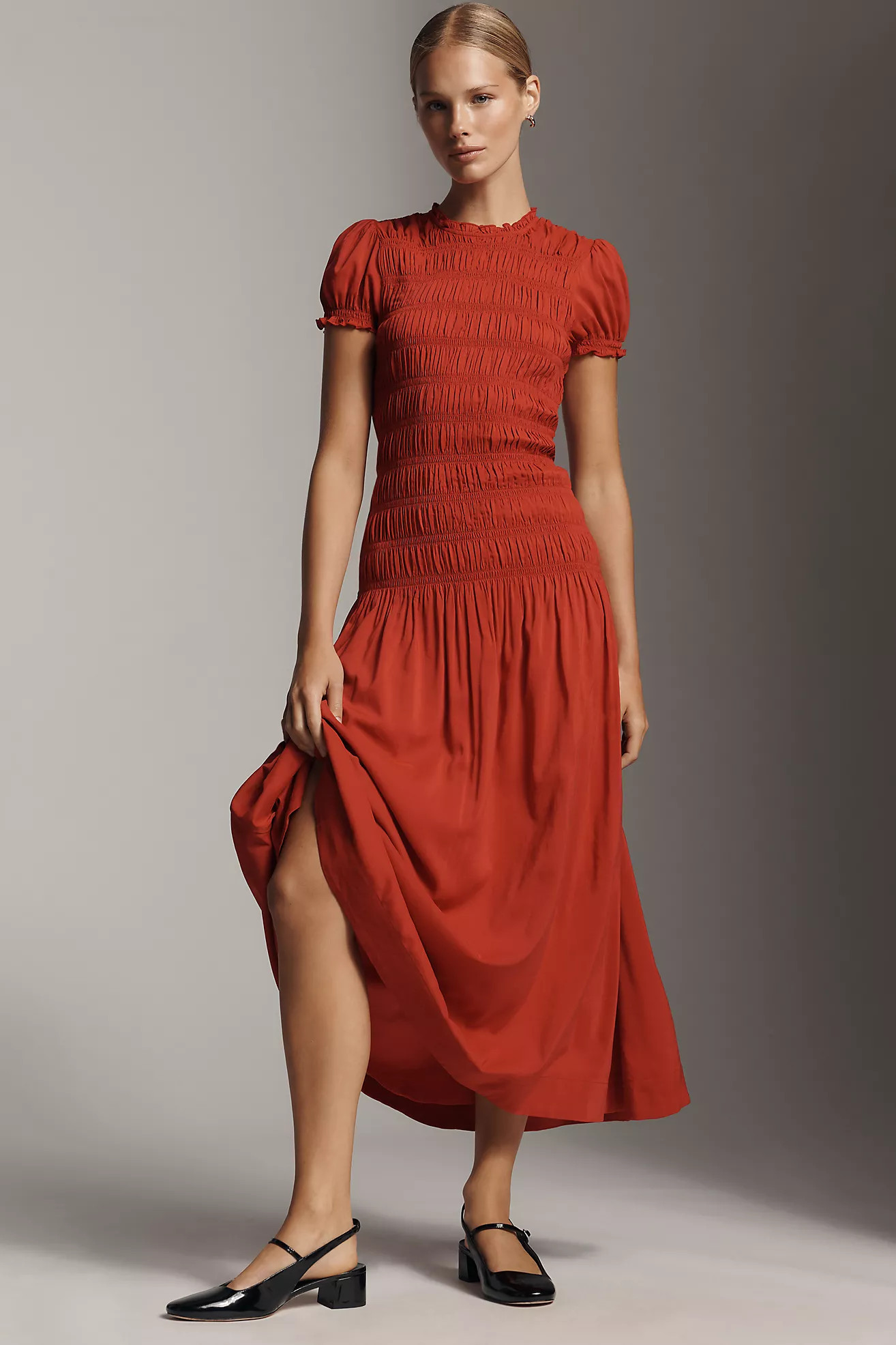 Reformation Kiria Smocked Midi Dress | Anthropologie (US)