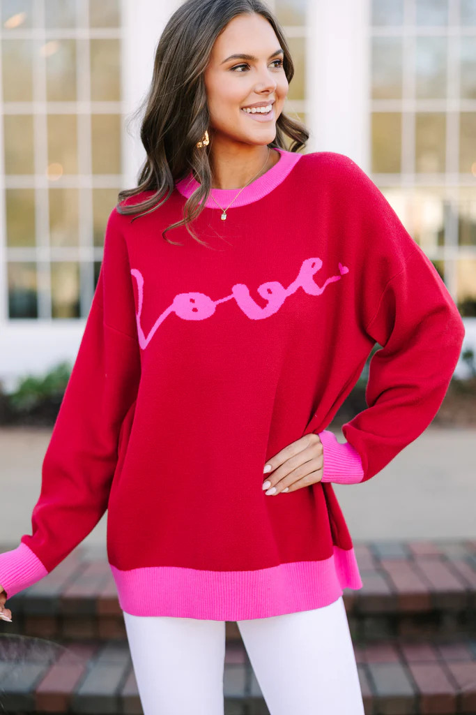 All The Love Red Graphic Sweater | The Mint Julep Boutique