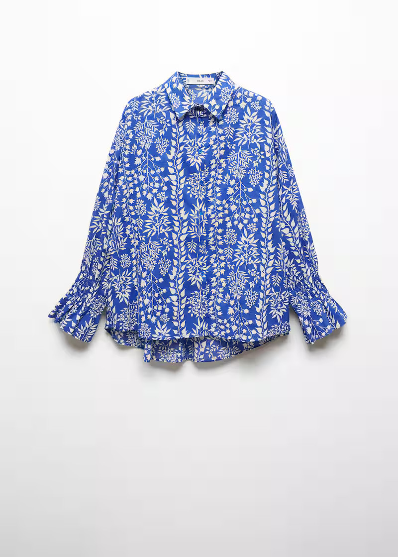 Ruched sleeve shirt -  Women | Mango USA | MANGO (US)