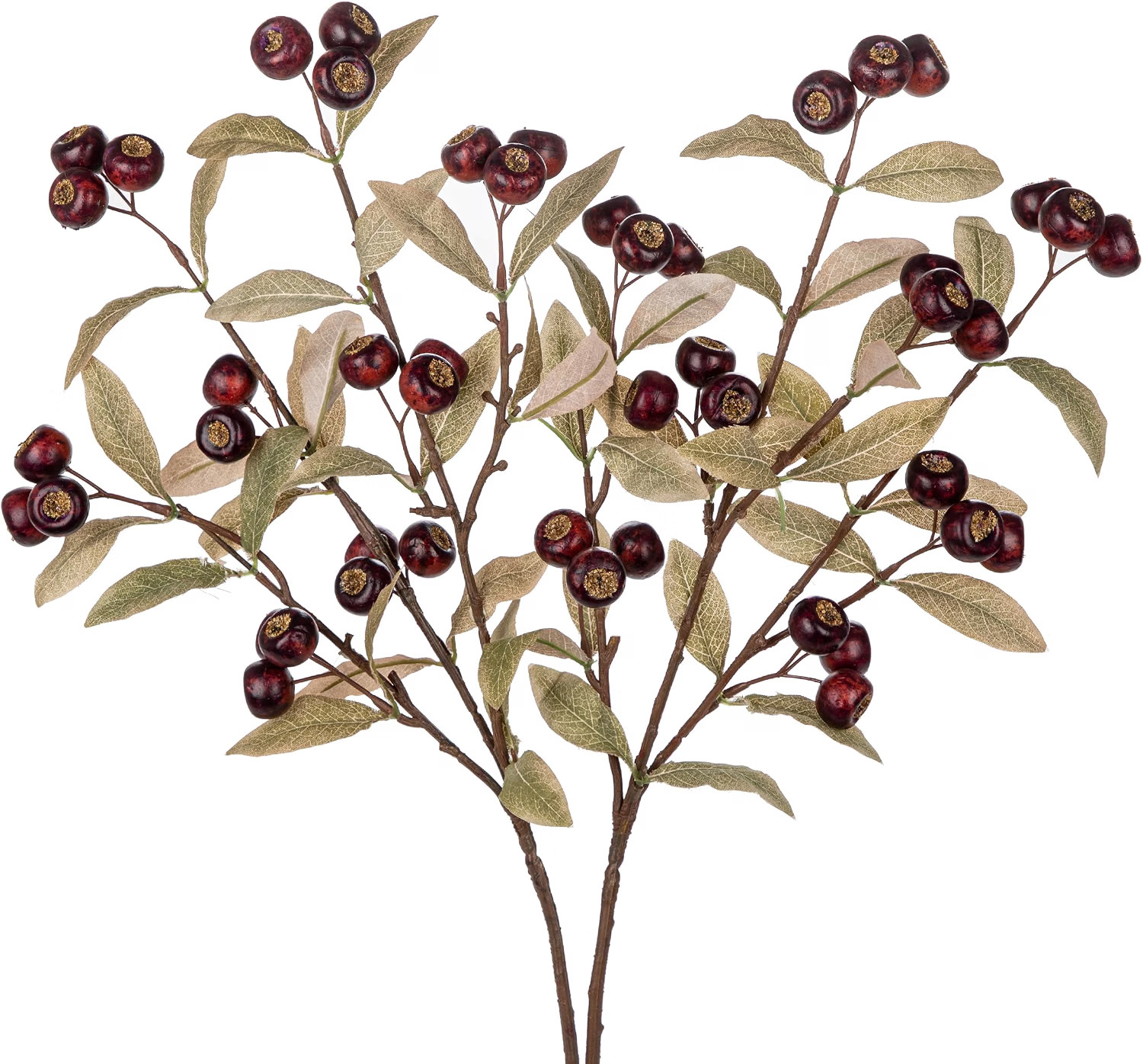 Artificial Fall Stems Fake Burgundy Berry Spray Pick Autumn Home Décor | Amazon (US)