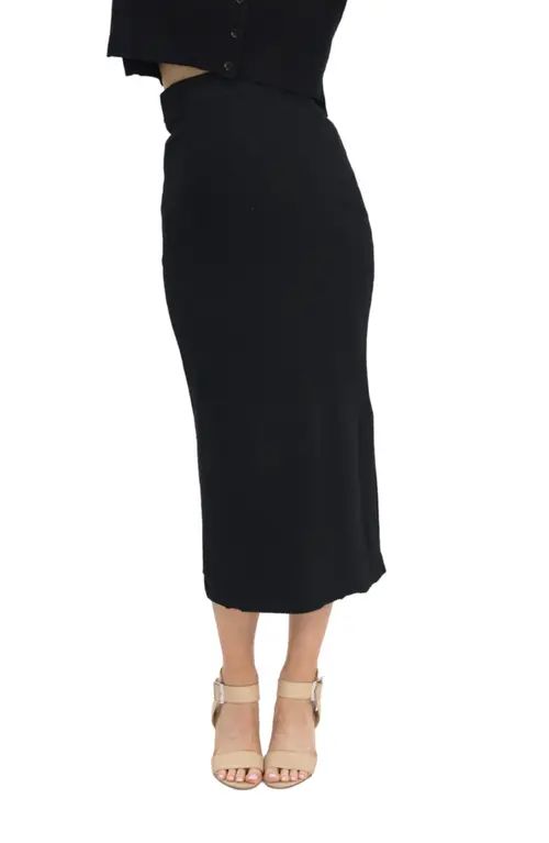 Angel Maternity Rib Maternity Midi Skirt in Black at Nordstrom, Size Large | Nordstrom