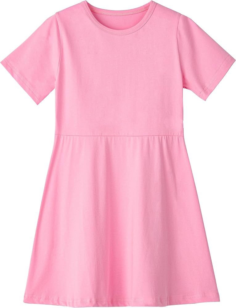 Niyage Toddler Girls Cotton Short Sleeve Dress Loose Casual A-Line Skater Dresses | Amazon (US)