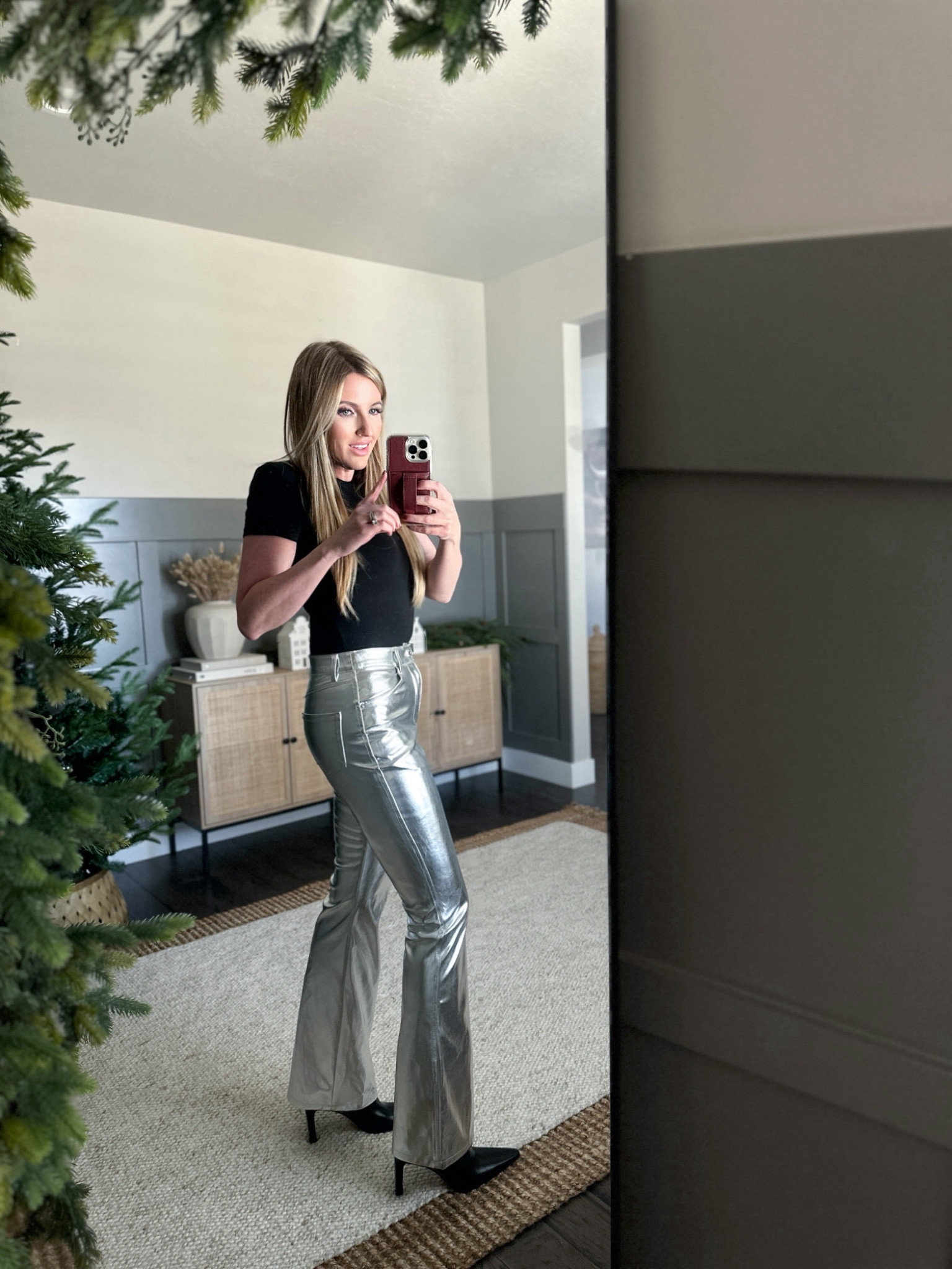 Meet the pants you didn’t know you needed. I was very unsure about these metallic pants, but after trying them on, I was sold! They are incredibly flattering, comfortable, slightly stretchy, & so fun to style! I’m wearing size 2 here & I’m 5’8”. They are a great length for heels or  boots. 

Silver Pants - Metallic Pants - Holiday Party Outfit - Work Party Outfit - Christmas Party Outfit 

#silverpants #metallic #outfitideas 

#LTKover40 #LTKstyletip #LTKparties