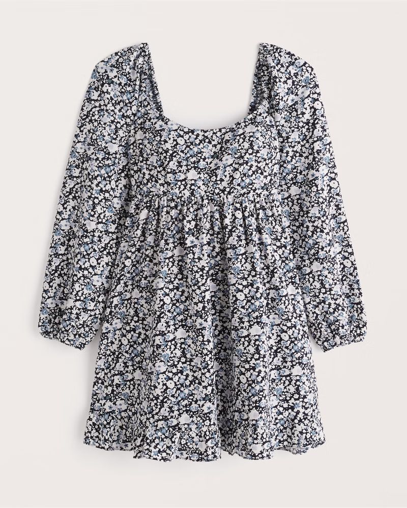 Long-Sleeve Scoopneck Mini Dress | Abercrombie & Fitch (US)