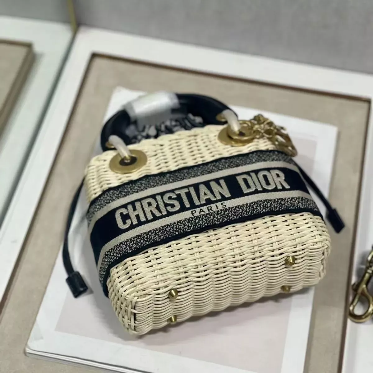 Dior discount rattan bag