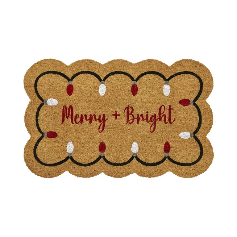 My Texas House Red/White Merry and Bright Outdoor Coir Doormat, 30" x 48" - Walmart.com | Walmart (US)