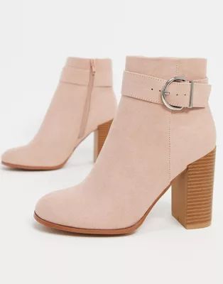 ASOS DESIGN Retreat heeled ankle boots in taupe | ASOS (Global)