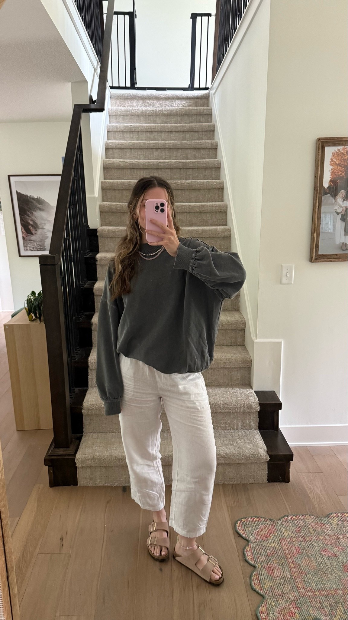 wearing a small in these linen pants, sized up in pullover for a more oversized fit, one of my favorites! Linked similar necklaces!

Spring outfit, mom outfit

#LTKootd #LTKmomlife