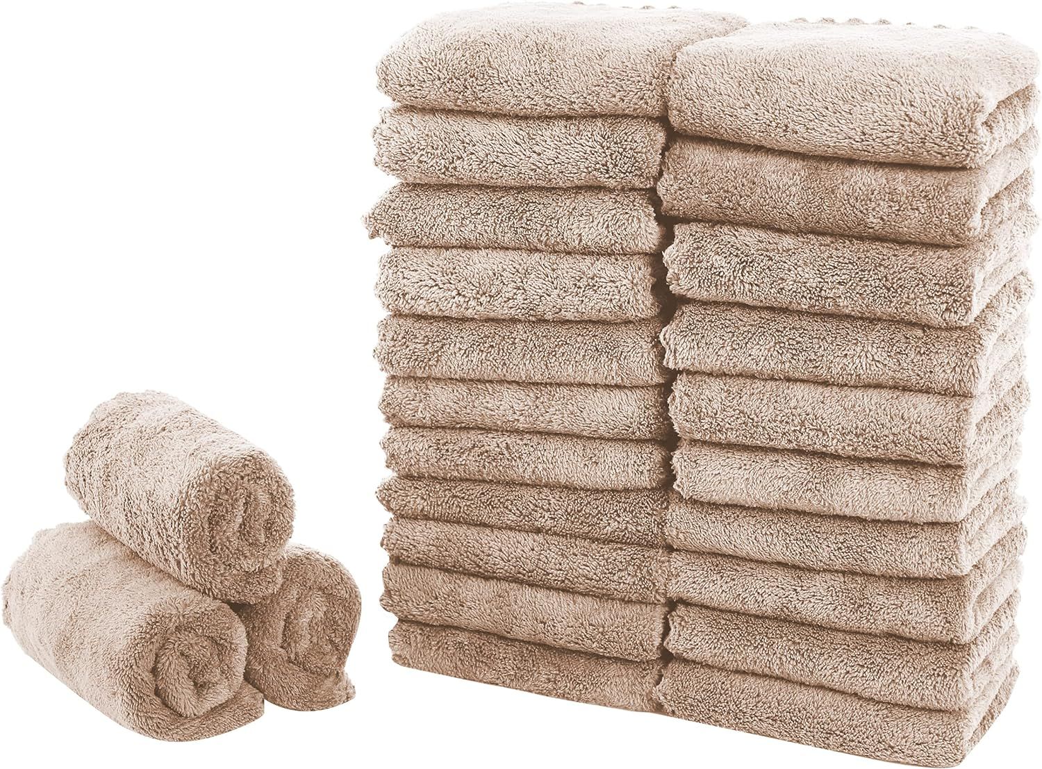Sunny zzzZZ 24 Pack Kitchen Towels (Brown, 10 x 20 Inch) - Does Not Shed Fluff - No Odor Reusable... | Amazon (US)