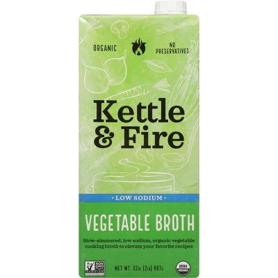 Kettle And Fire Broth, Vegetable, Low Sodium - Case of 8 - 32 oz | Target