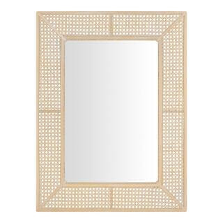 Medium Rectangle Natural Rattan and Cane Mirror (24 in. W x 32 in. H) | The Home Depot