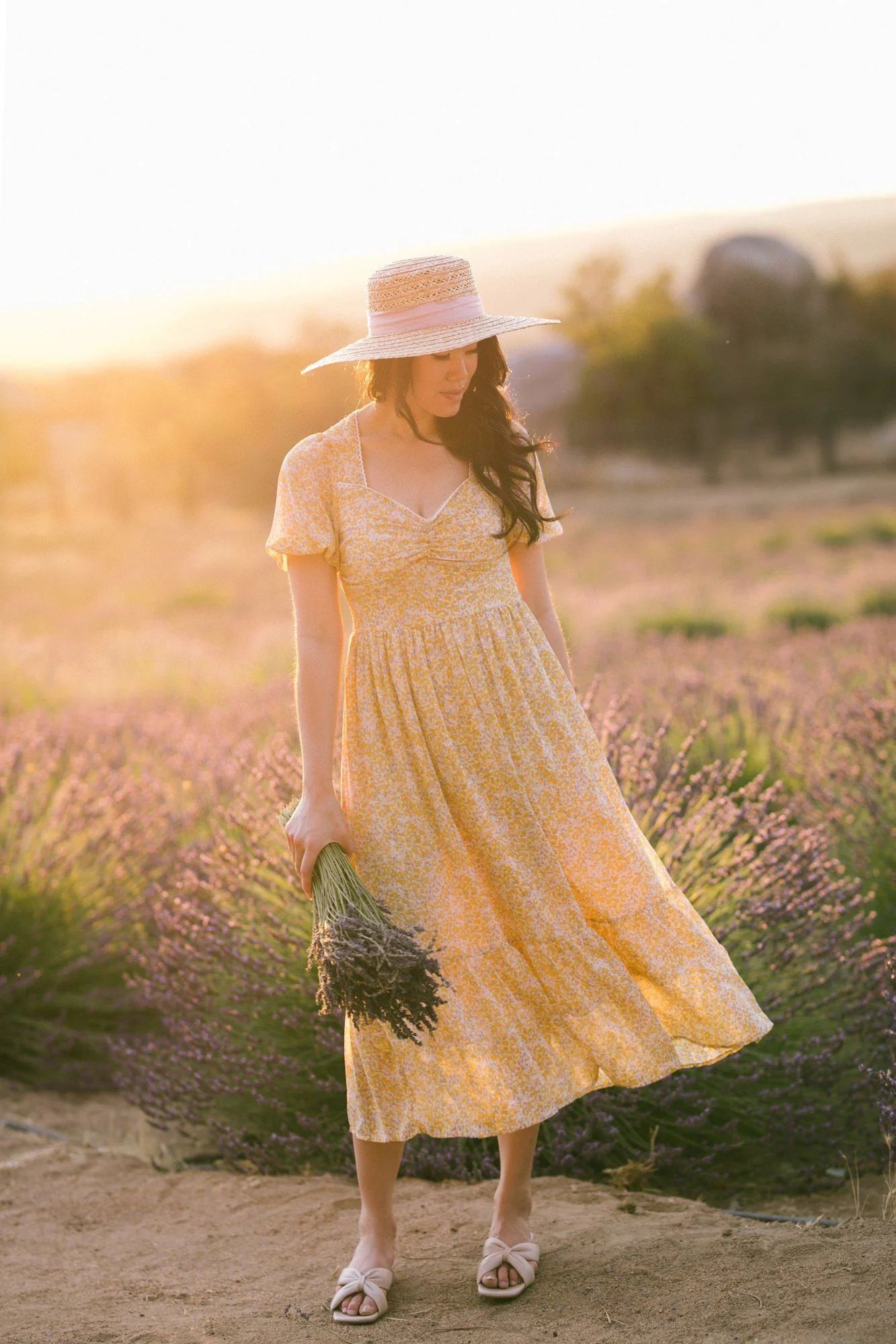 Roseanne Sweetheart Midi Dress | Morning Lavender