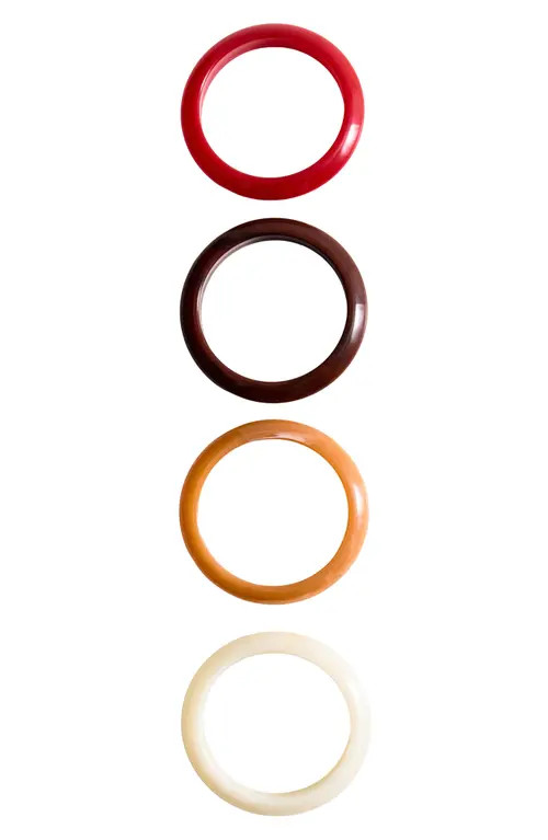 MANGO 4-Pack Bangle Bracelets in Red Multi at Nordstrom | Nordstrom