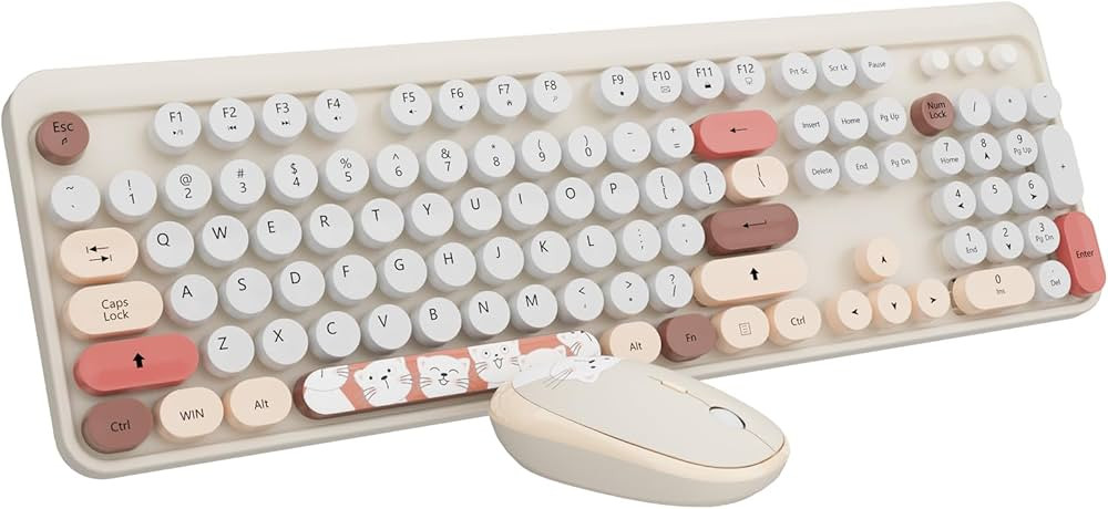 Wireless Keyboard and Mouse, KOOTOP Cute Keyboard and Mouse, 2.4G Wireless Colorful Keyboard with... | Amazon (US)