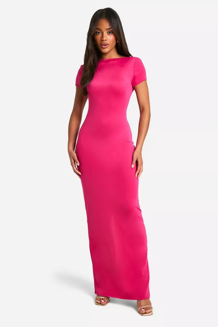 Premium Matt Slinky Cap Sleeve Backless Maxi | boohoo (US & Canada)