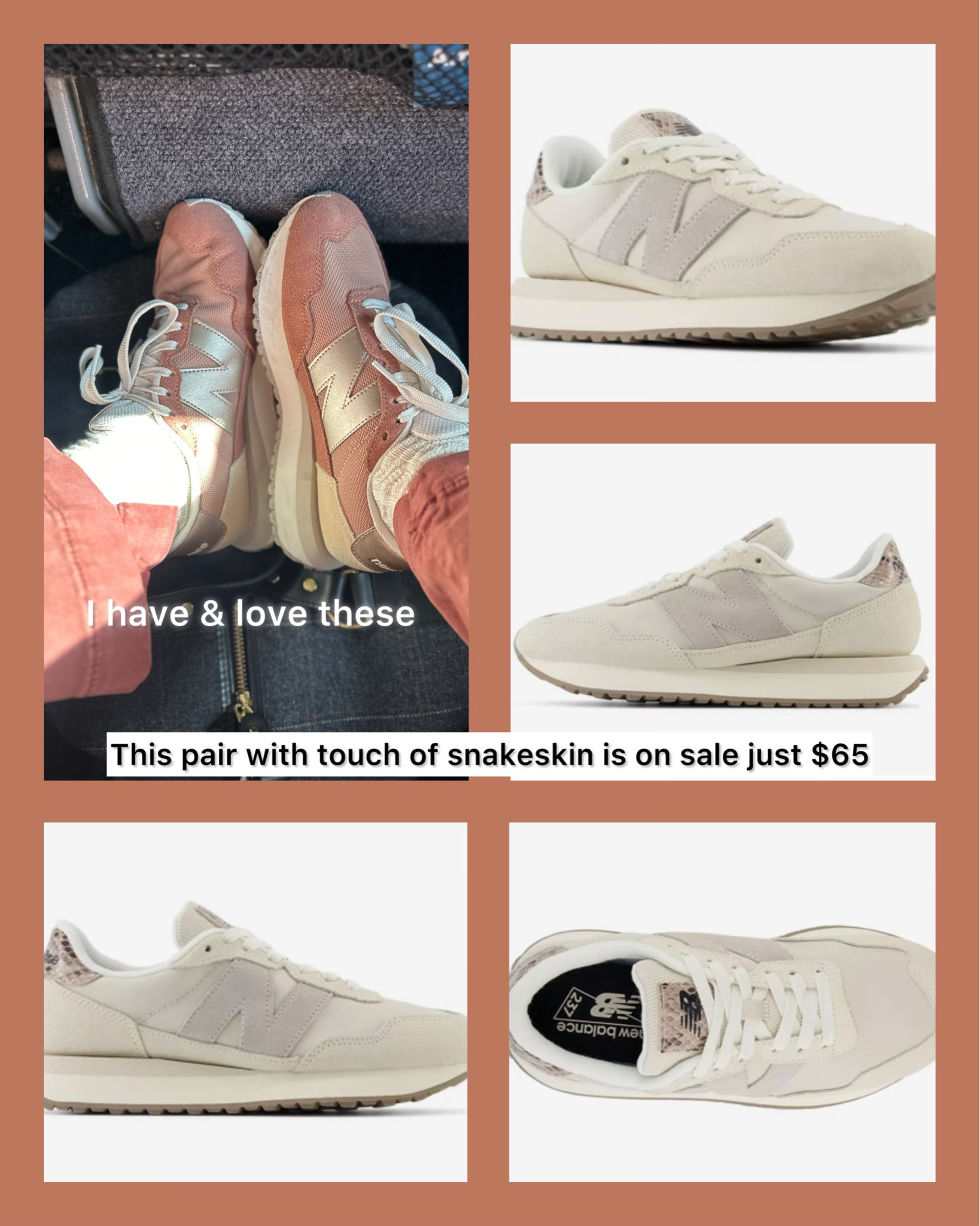 I’ve been wearing (and recommending) these New Balance sneakers a ton! This light pair with a touch of snakeskin is so cute! On sale for $65, true to size, a MUST! 

#LTKFindsUnder100 #LTKSaleAlert #LTKStyleTip