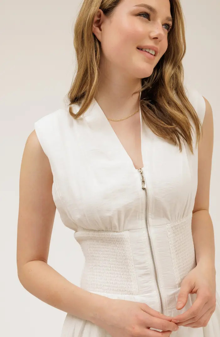 AUGUST SKY Front Zip Midi Dress | Nordstromrack | Nordstrom Rack