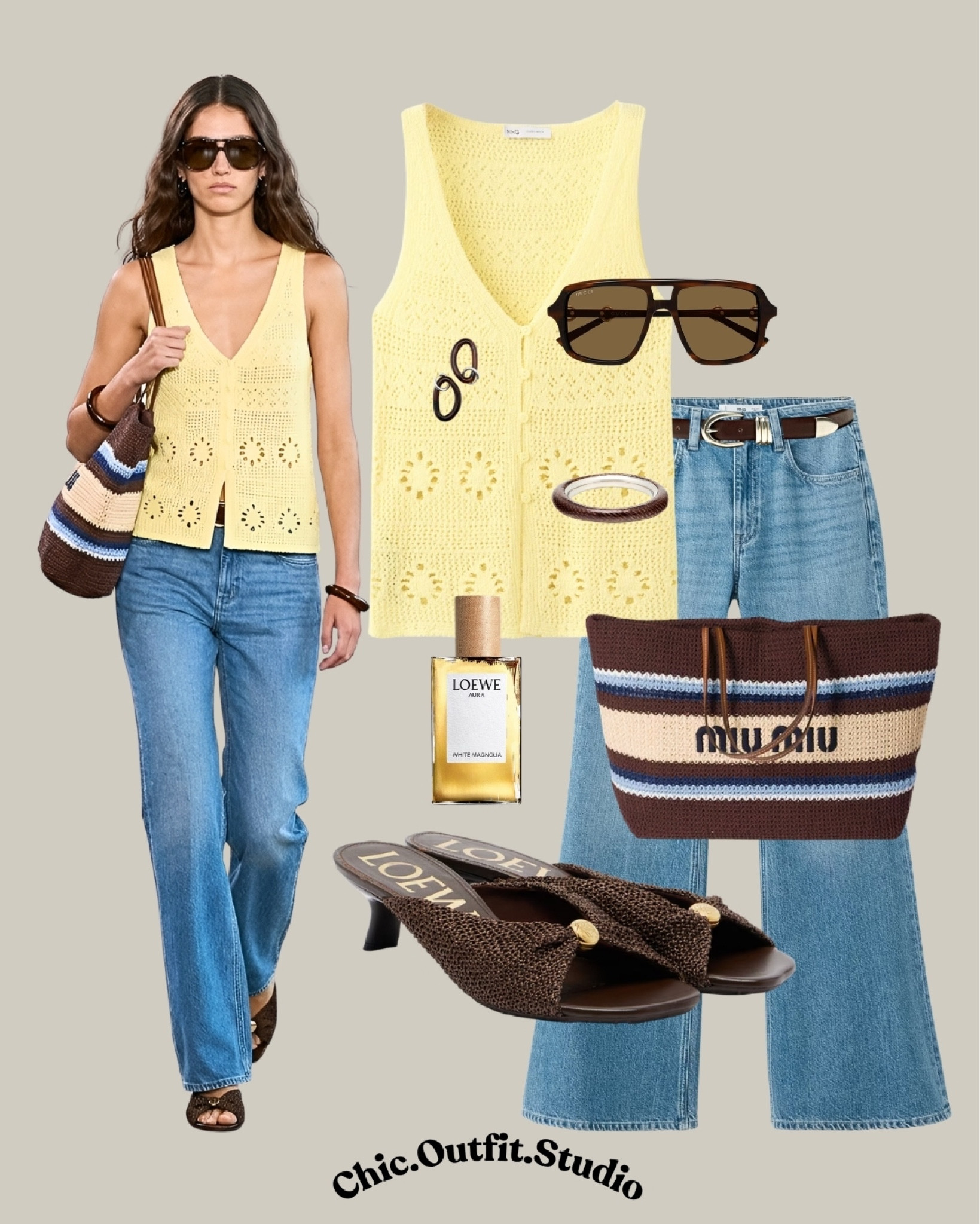 Butter Yellow Crochet Top Summer Look

✨A soft butter yellow crochet knit top styled with relaxed blue jeans creates an easy but polished summer outfit with a playful European feel. The woven striped bag and brown woven mules add texture and warmth, making this the perfect casual chic look for everyday wear. 
✨Ideal for coffee dates, shopping days, travel outfits, weekend lunches, summer cafés, or laid-back evenings.

✨Tags: butter yellow outfit women, crochet top outfit summer, casual chic jeans outfit, relaxed summer denim look, effortless European style, woven sandals outfit, summer casual fashion, elevated basics women, trendy crochet top outfit, vacation casual look, feminine summer style, everyday stylish outfit

#LTKsummer #LTKshoes #LTKjeans