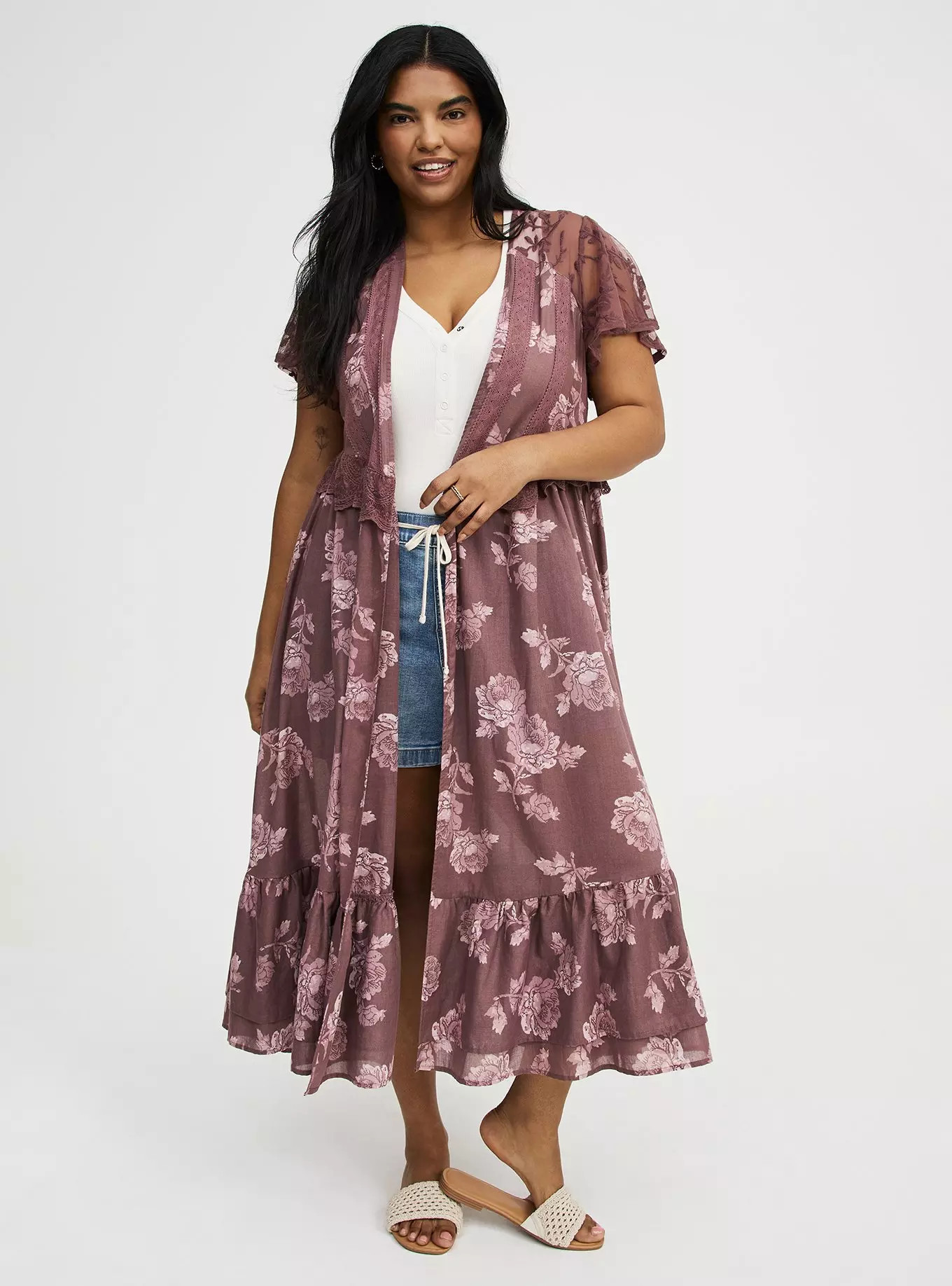 Gauze Maxi Kimono | Torrid (US & Canada)