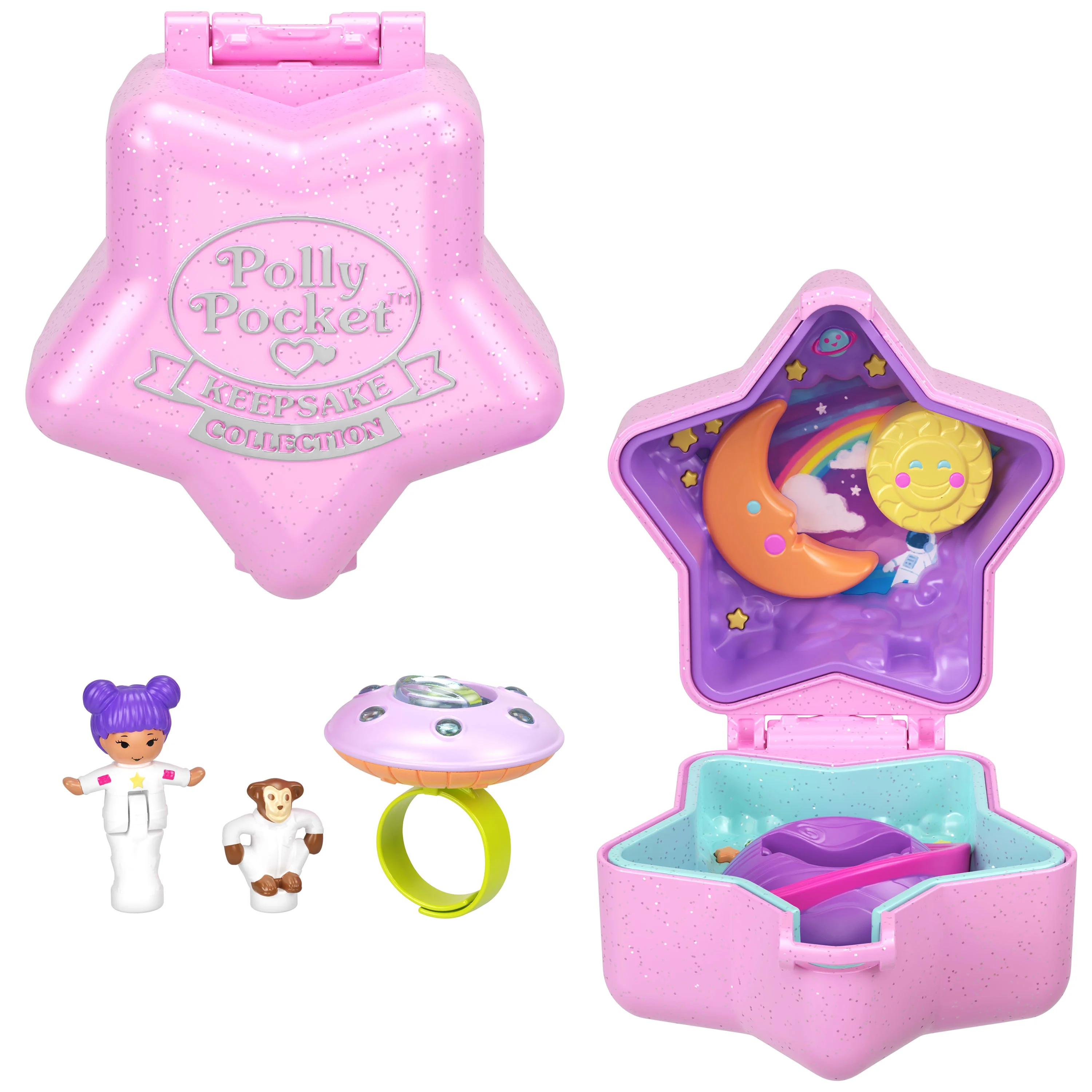 Polly Pocket Collector, Fairy Meadow Ring and Case, Heritage Micro Dolls & Keepsake Compact Plays... | Walmart (US)