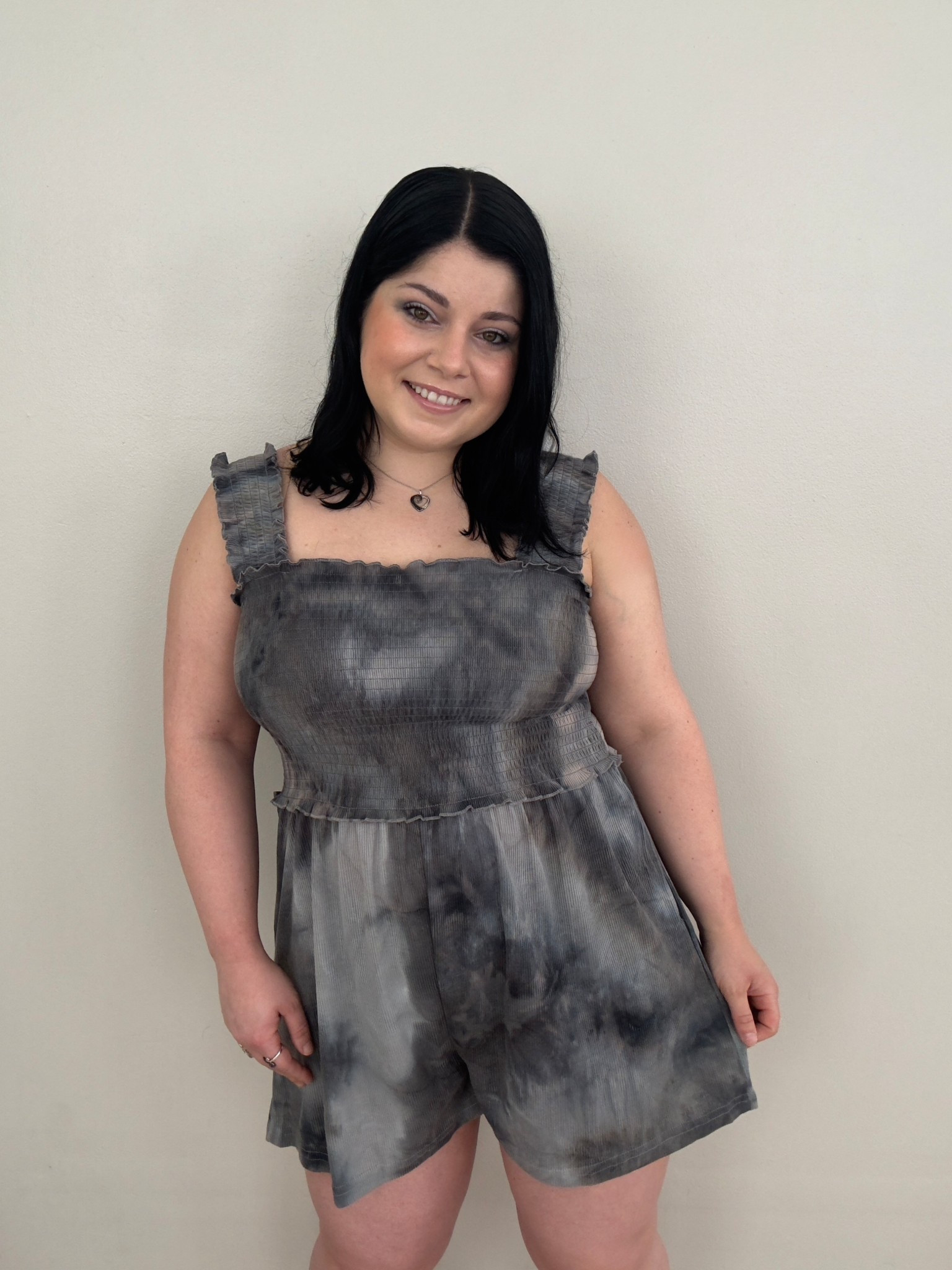 Picked up this romper from Amazon and in love. It has pockets, covers the bum, and comes in many other colors and patterns. I am wearing a size medium in tie dye grey. Fit is true to size. 

#LTKFindsUnder50 #LTKStyleTip #LTKFindsUnder100