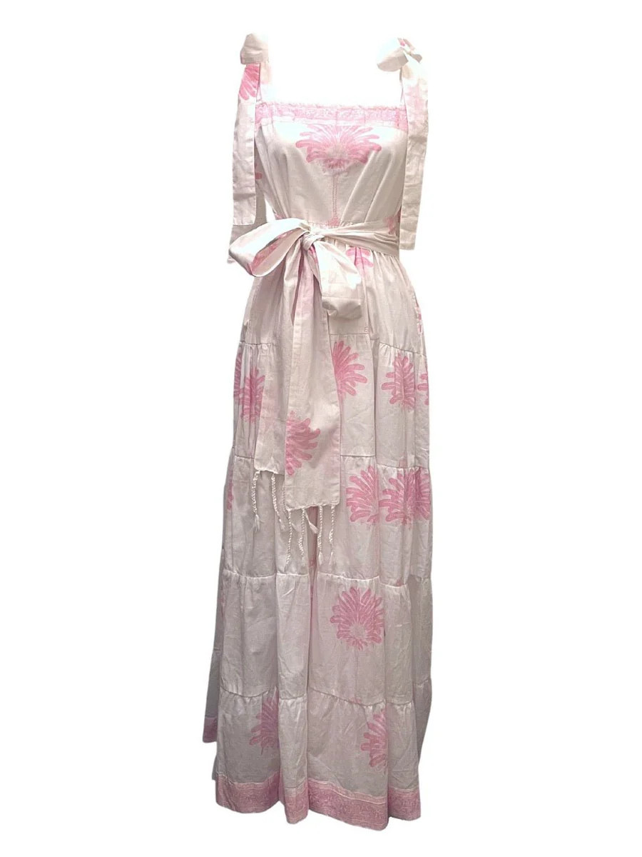 FINAL SALE Annabel Sundress | Pink Palm Trees | SUE SARTOR