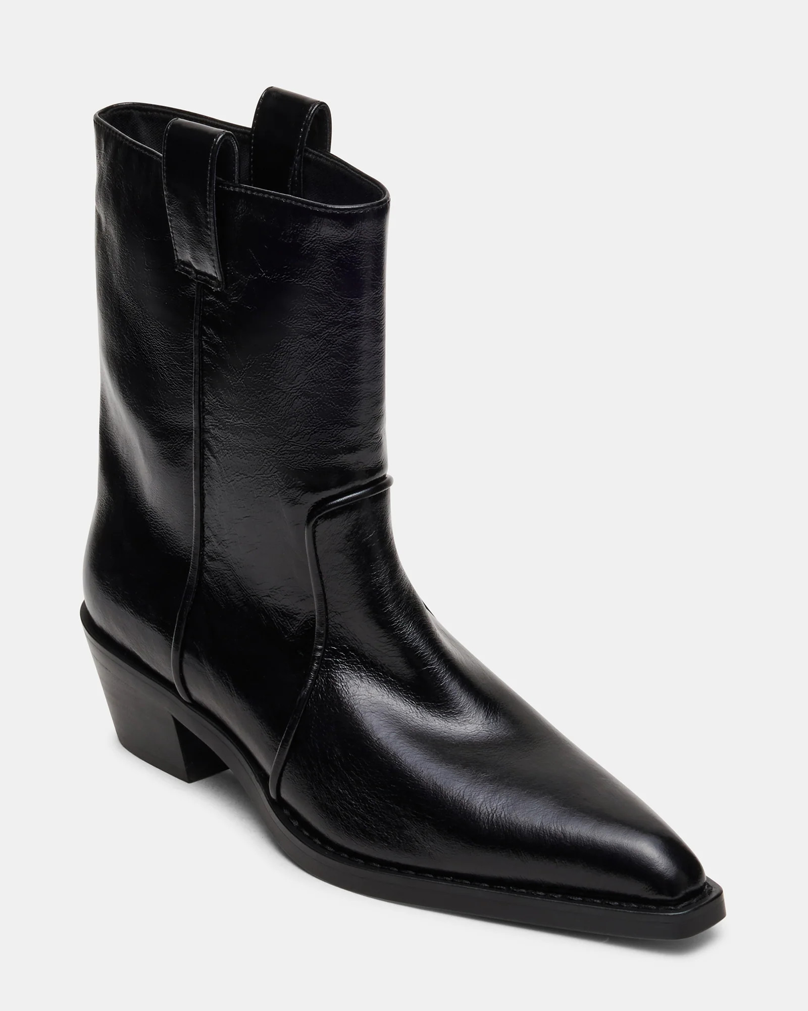 VINNY Black Leather Pointed-Toe Women's Ankle Boot | Steve Madden (US)