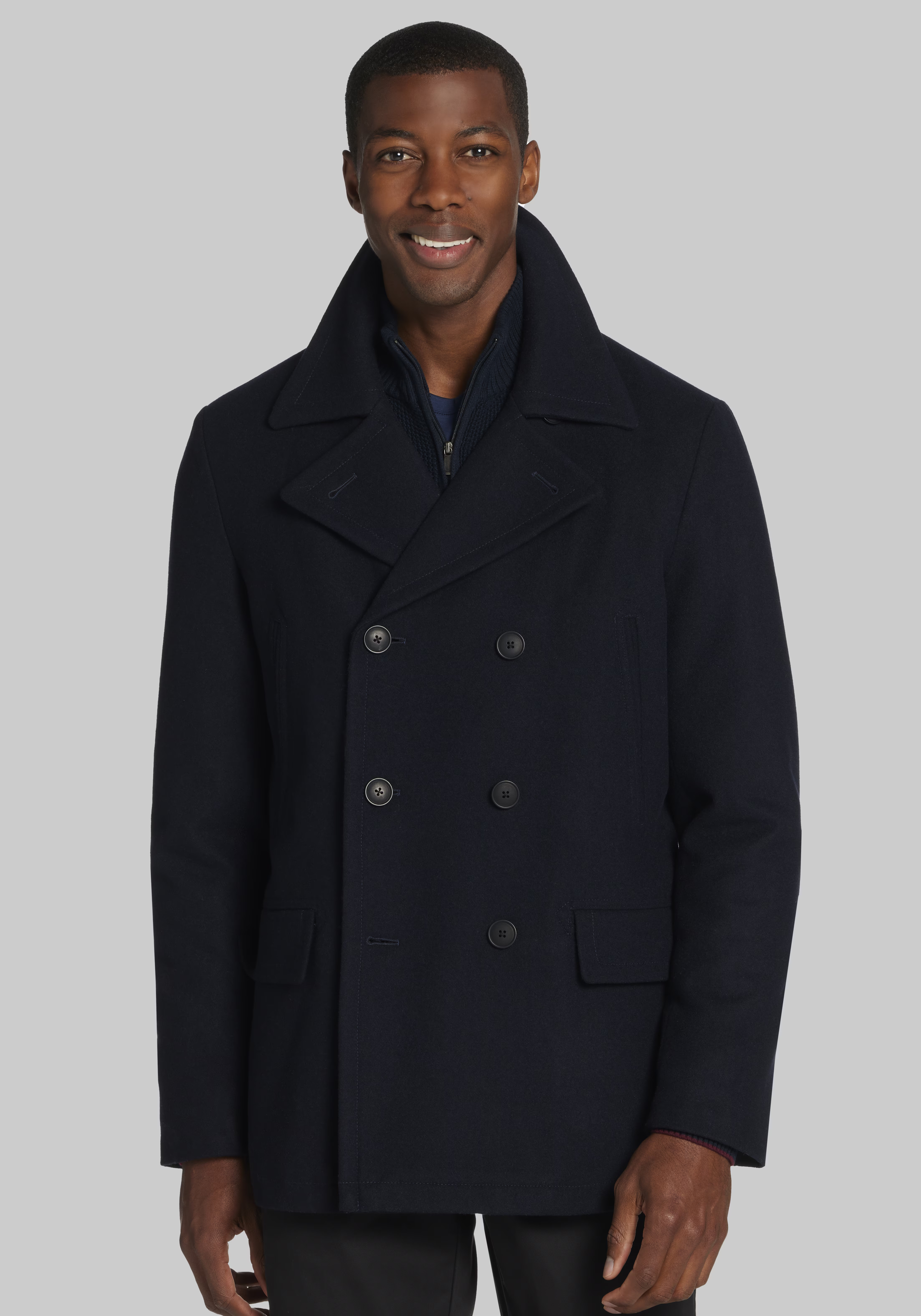 Jos. A. Bank Traditional Fit Melton Peacoat | Jos. A. Bank