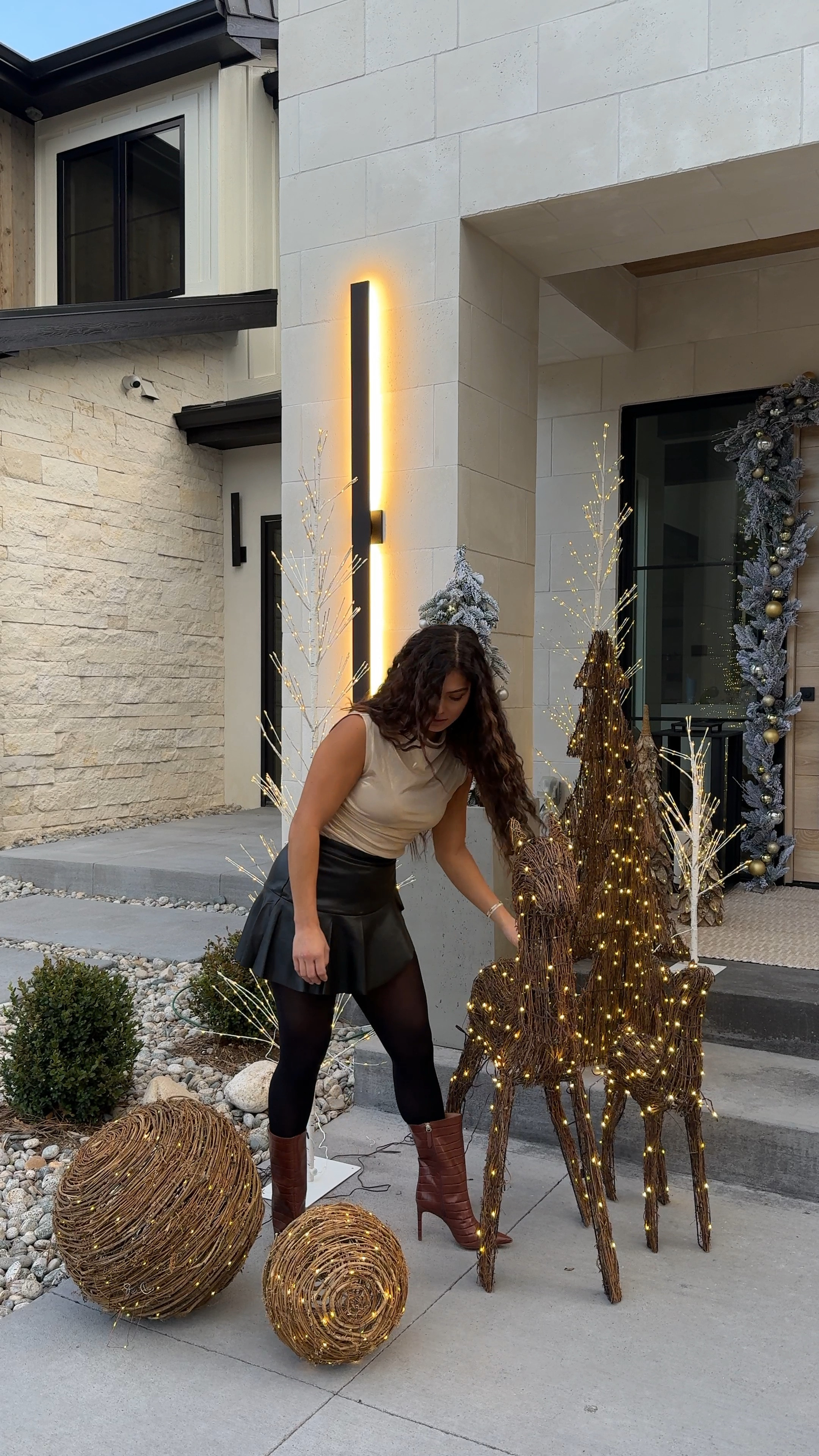 Love our porch setup for the Christmas season! It is so whimsical! All from pottery barn! Exterior lights are on sale! 

#LTKCyberWeek 

#LTKsalealert #LTKhome